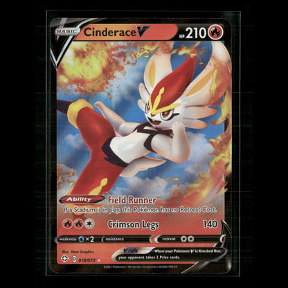 Cinderace V 018/072 Shining Fates NM Pokemon