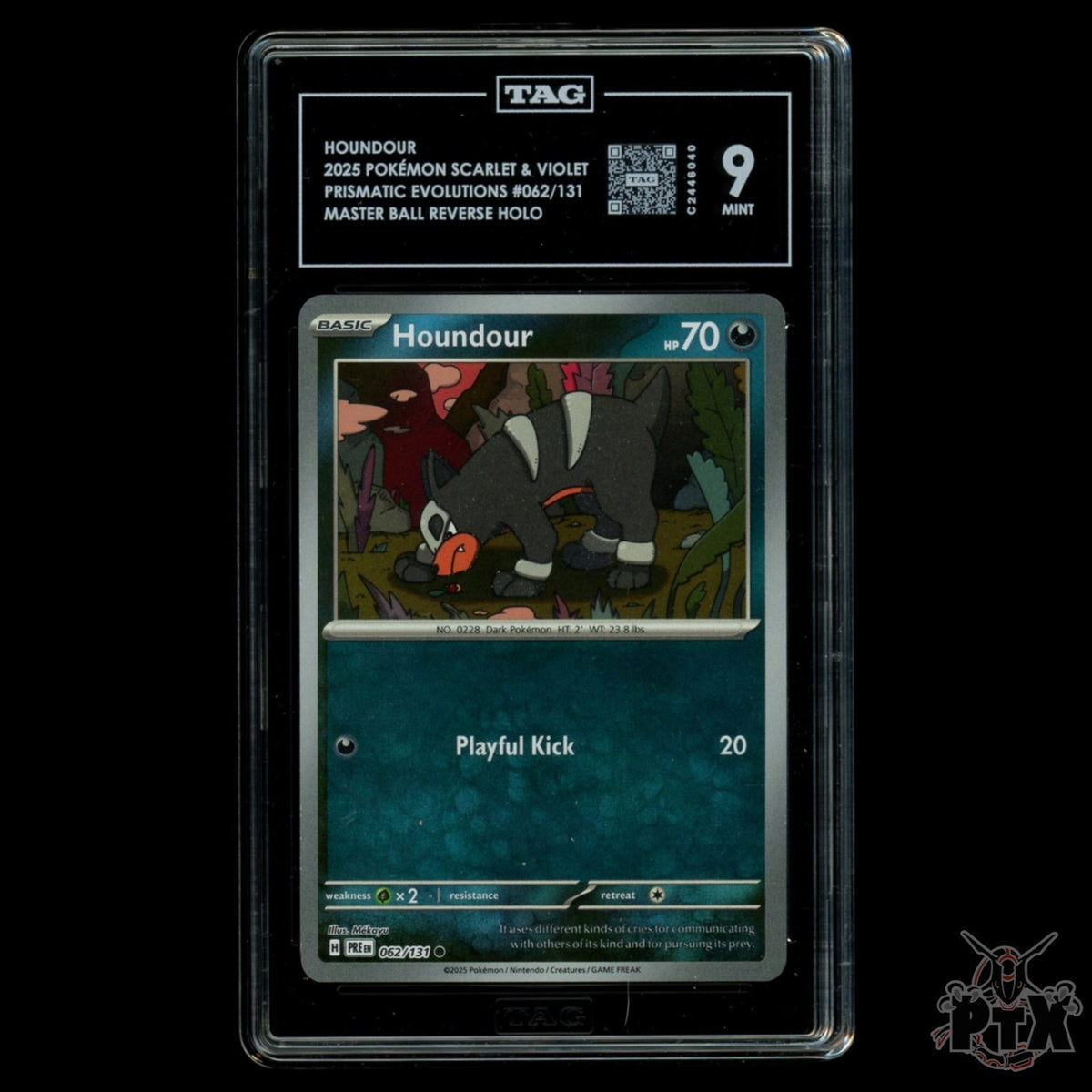 Houndour Master Ball 062/131 TAG 9 Prismatic Evolutions Pokemon 2025