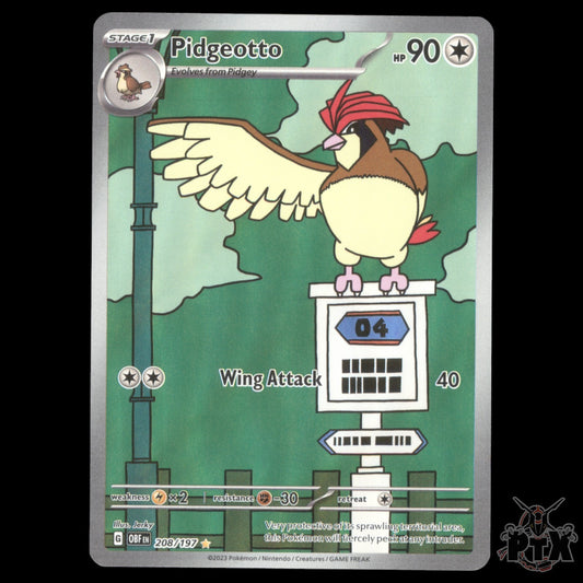 Pidgeotto #208/197 Obsidian Flames NM/Near Mint Pokemon 2023