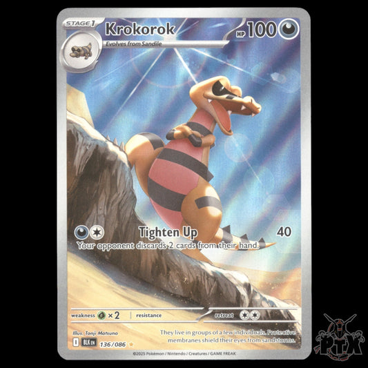 Krokorok #136/086 Black Bolt NM/Near Mint Pokemon 2025
