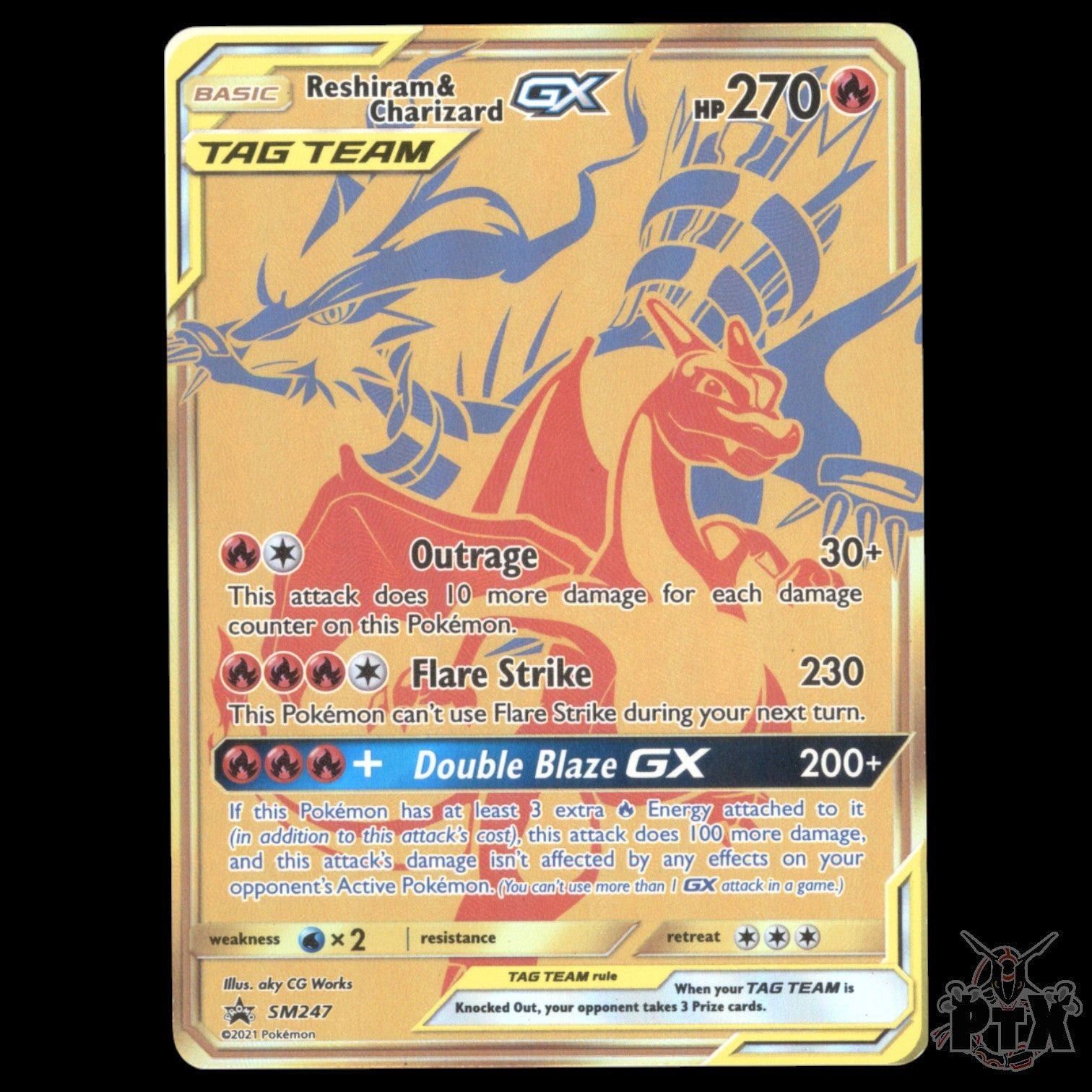 Reshiram & Charizard GX #SM247 Sun & Moon Promo NM/Near Mint Pokemon 2021