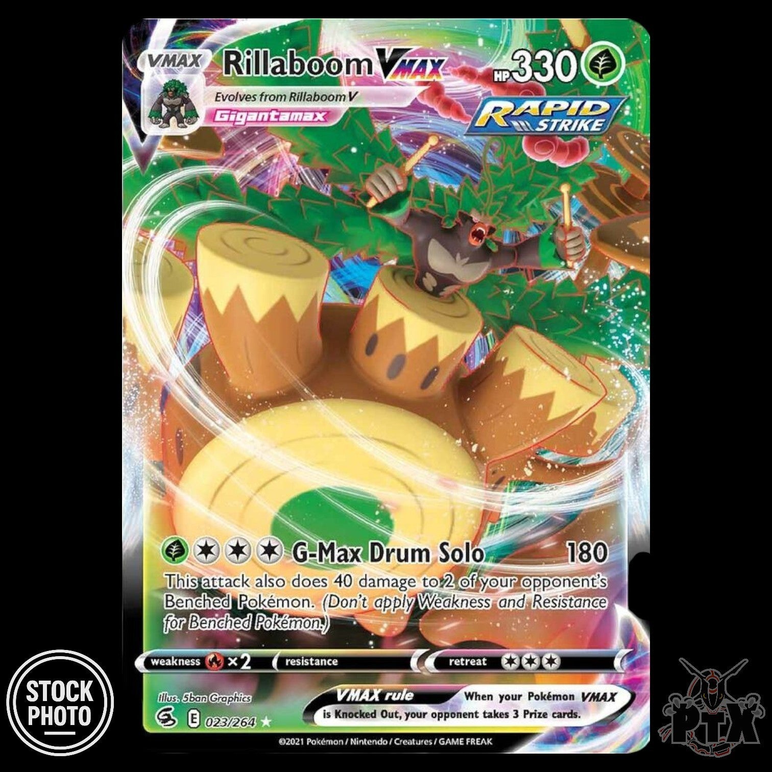 Rillaboom VMAX #023/264 Fusion Strike NM/Near Mint Pokemon 2021