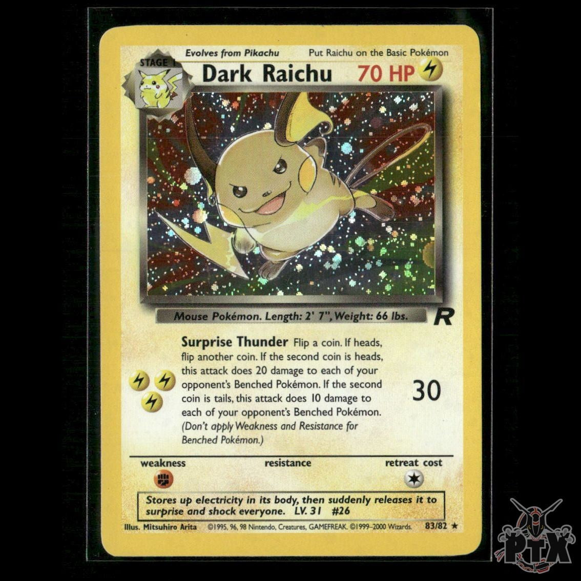 Dark Raichu Holo 83/82 Team Rocket LP Pokemon