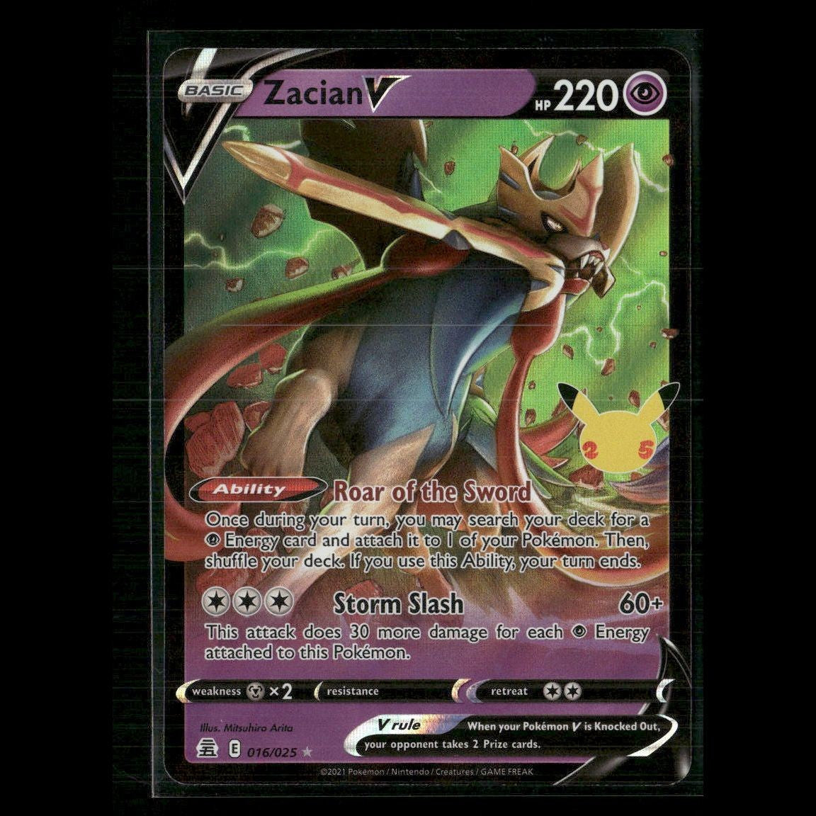 Zacian V 016/025 Celebrations NM Pokemon