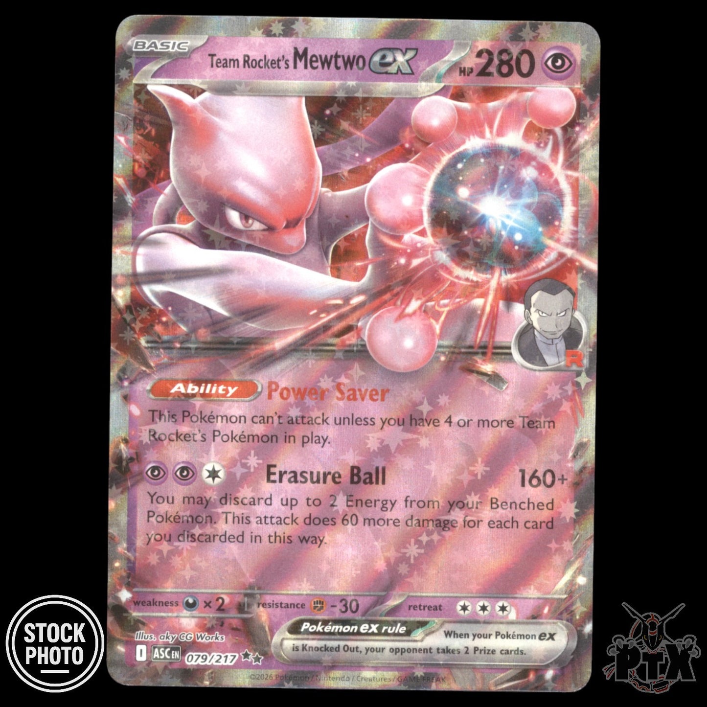 Team Rocket's Mewtwo ex 079/217 ME: Ascended Heroes NM Pokemon