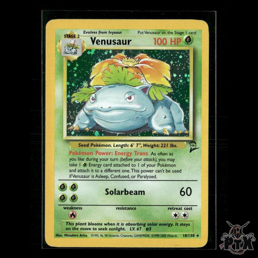 Venusaur Holo 18/130 Base Set 2 NM Pokemon