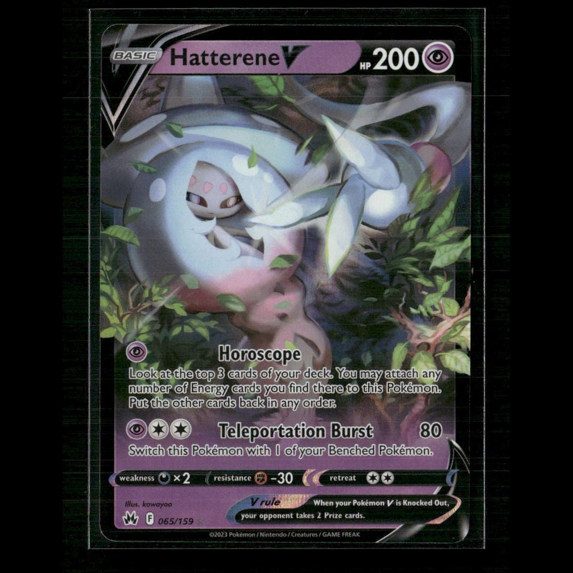 Hatterene V 065/159 SWSH: Crown Zenith NM Pokemon