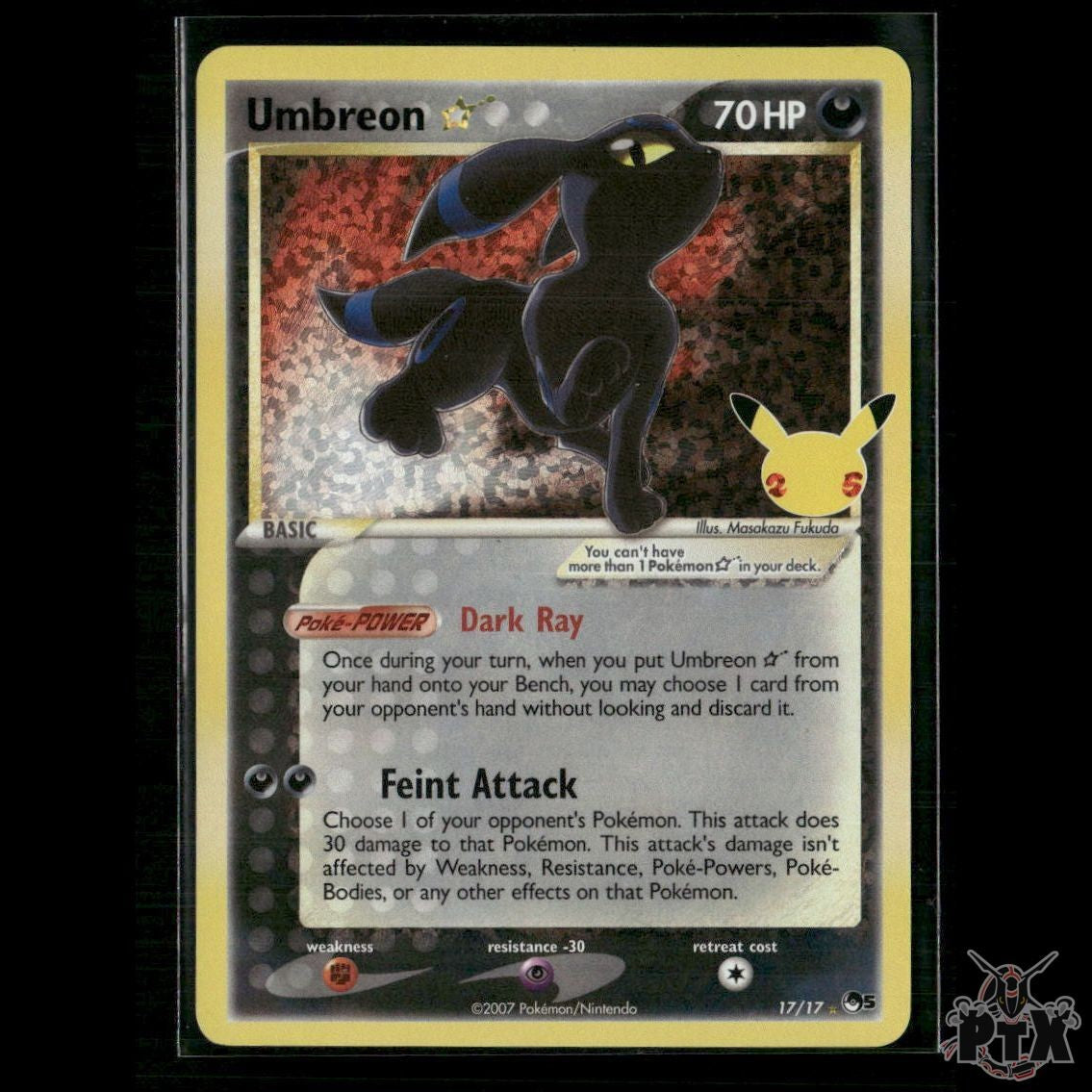Umbreon Star 17/17 Celebrations: Classic Collection NM Pokemon