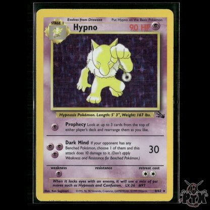Hypno Holo 8/62 Fossil MP/HP Pokemon
