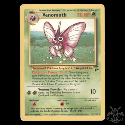 Venomoth #31/130 Base Set 2 LP/MP Pokemon 2000