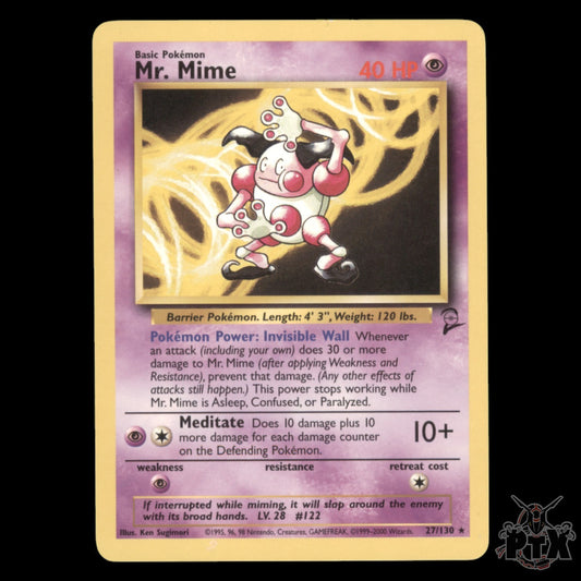 Mr. Mime #27/130 Base Set 2 LP/Lightly Played Pokemon 2000