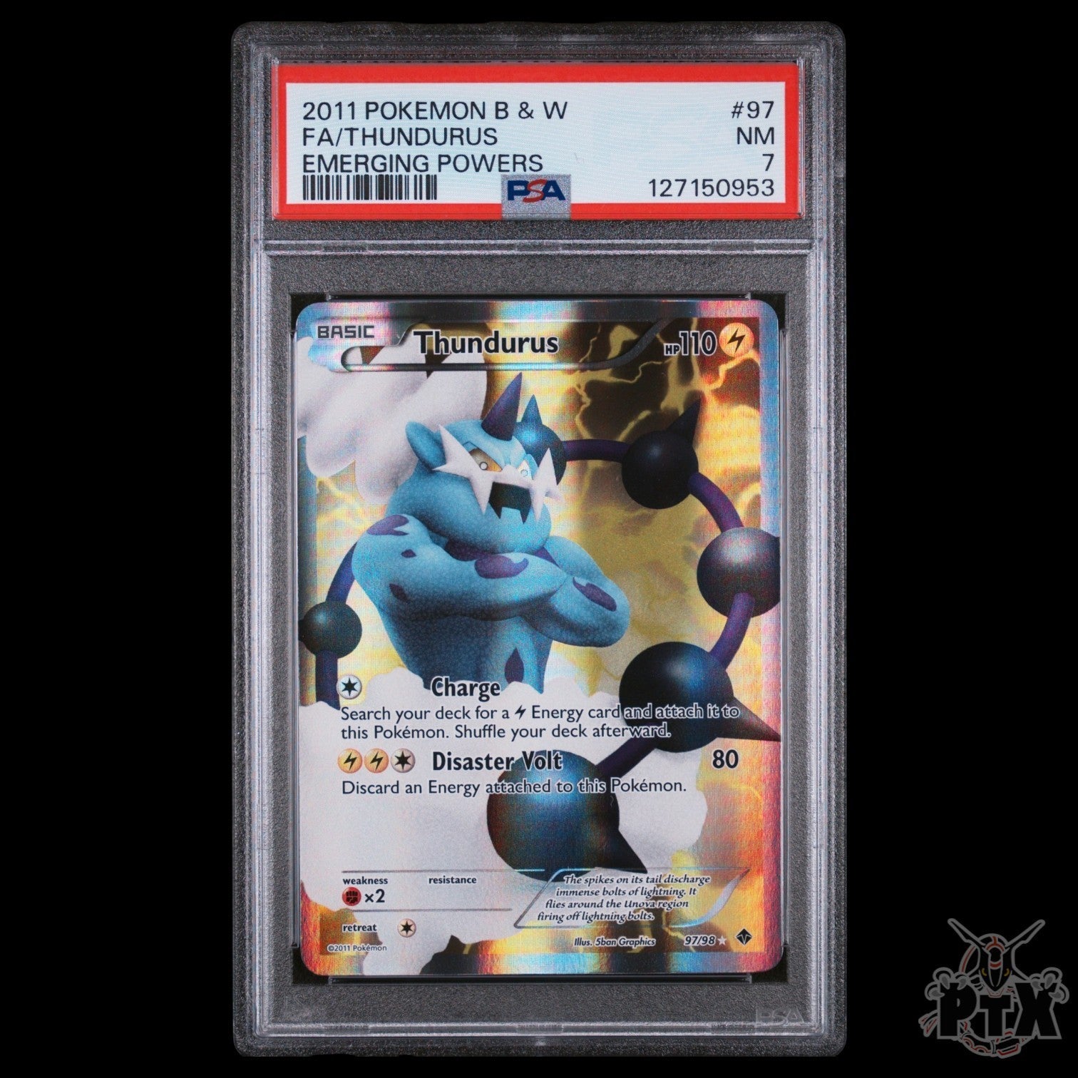 Thundurus 97/98 PSA 7 Emerging Powers Pokemon 2011