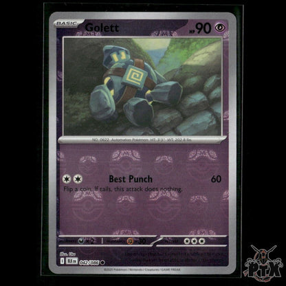 Golett (Master Ball Pattern) 042/086 SV: Black Bolt NM Pokemon
