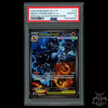 Mega Charizard / Dracaufeu ex 125/094 PSA 10 FR Phantasmal Flames Pokemon 2025
