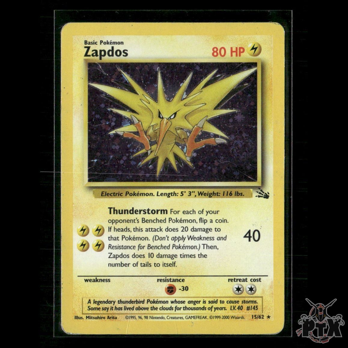 Zapdos Holo 15/62 Fossil NM Pokemon
