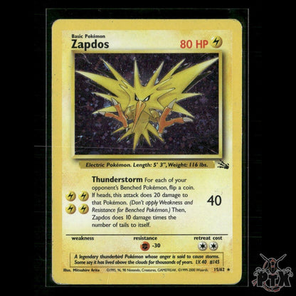 Zapdos Holo 15/62 Fossil NM Pokemon