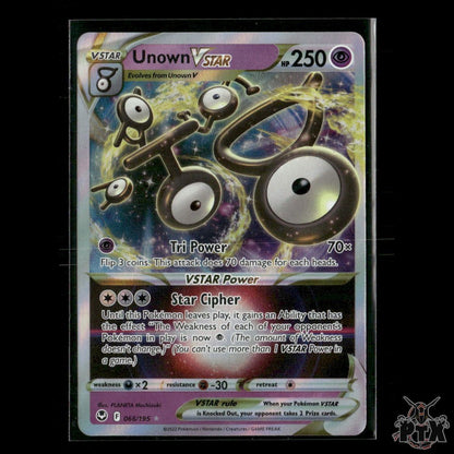 Unown VSTAR 066/195 SWSH12: Silver Tempest NM Pokemon