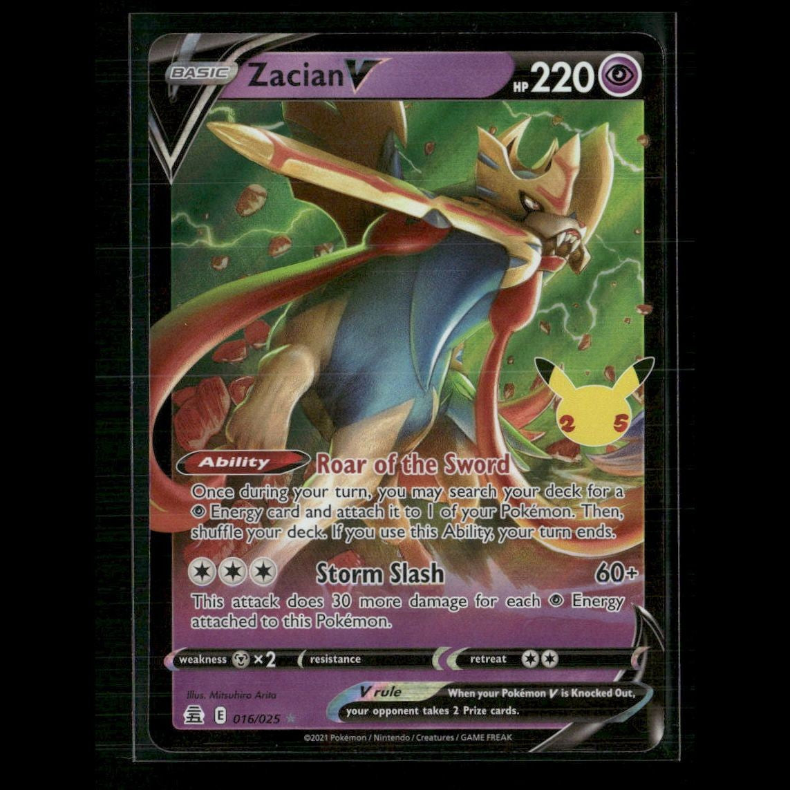 Zacian V 016/025 Celebrations NM Pokemon