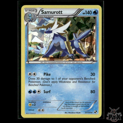Samurott 31/114 (Cracked Ice Holo) Deck Exclusives NM Pokemon