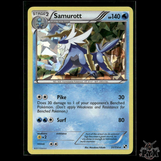 Samurott 31/114 (Cracked Ice Holo) Deck Exclusives NM Pokemon