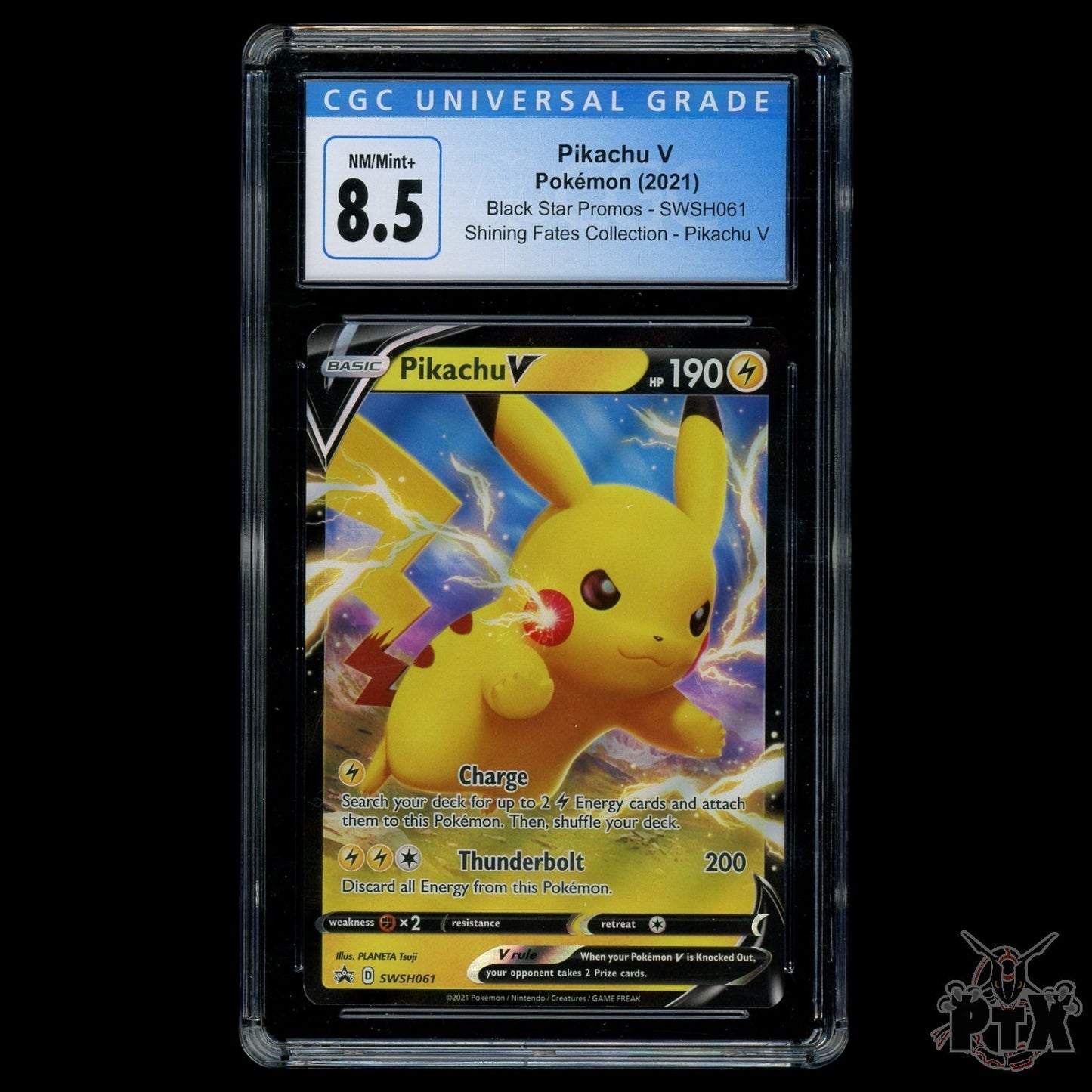 Pikachu V #SWSH061 CGC 8.5 Shining Fates Promo Pokemon 2021