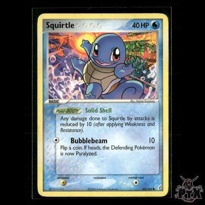 Squirtle 64/100 EX Crystal Guardians HP Pokemon