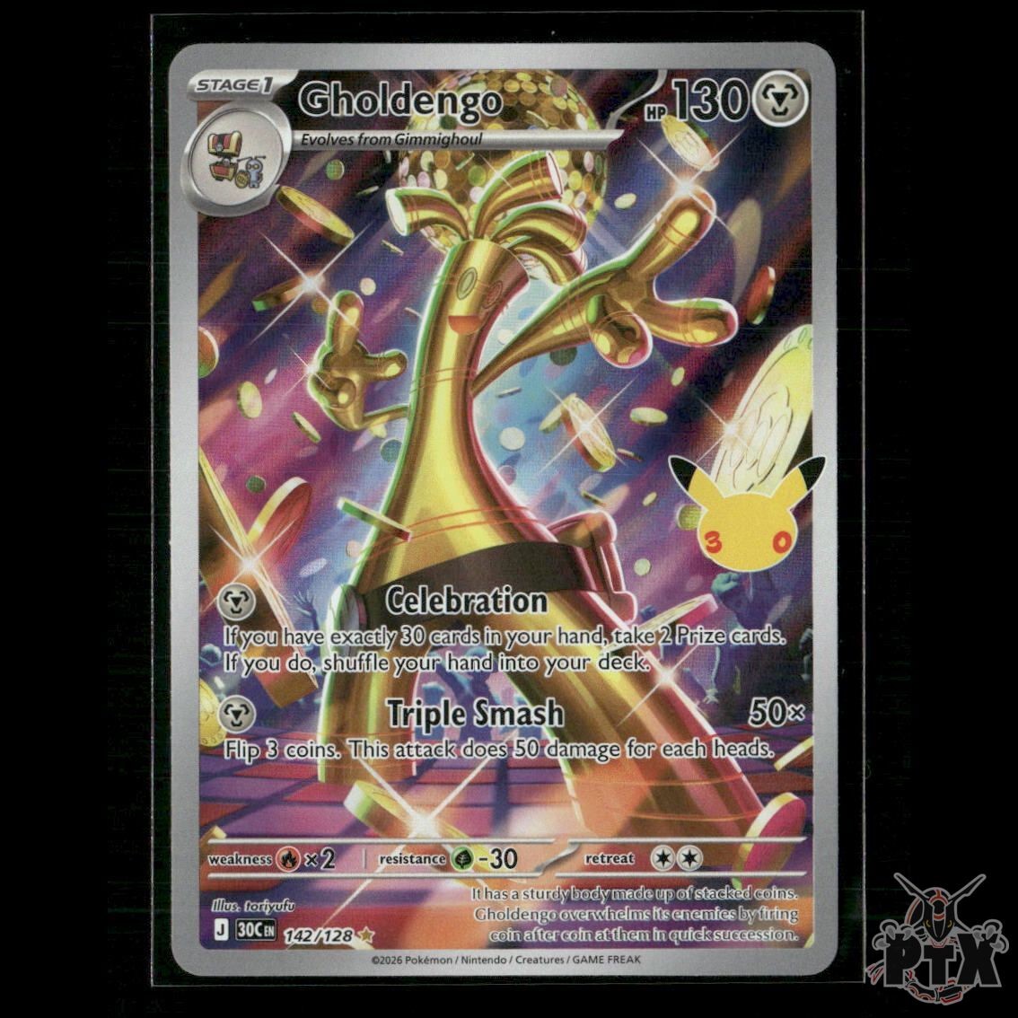 Gholdengo 142/128 ME: 30th Celebration NM Pokemon