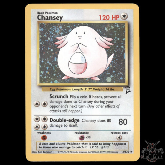 Chansey Holo #3/130 Base Set 2 NM/LP Pokemon 2000