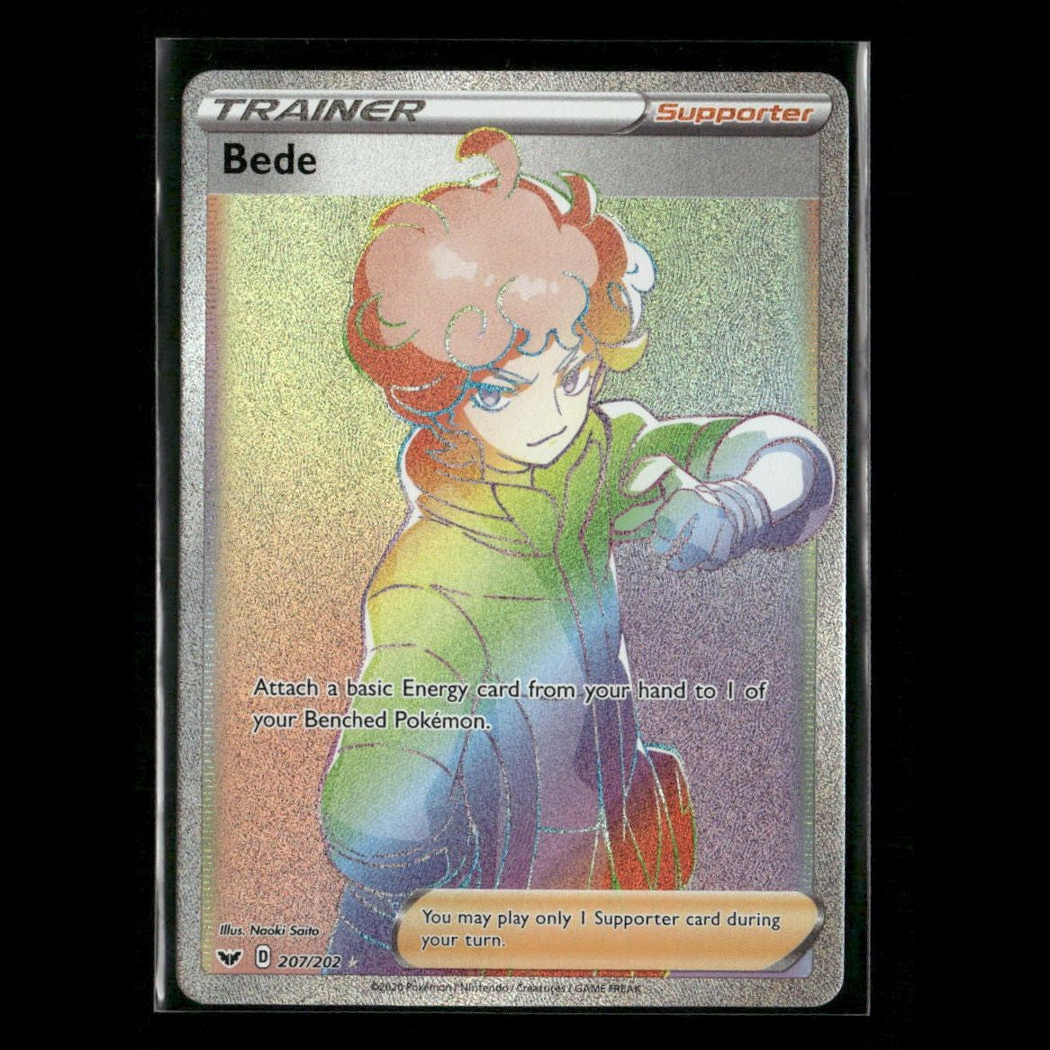 Bede (Secret) 207/202 SWSH01: Sword & Shield Base Set NM Pokemon 2020