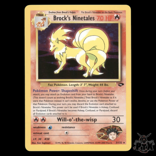 Brock's Ninetales Holo #3/132 Gym Heroes Pokemon 2000 NM/Near Mint