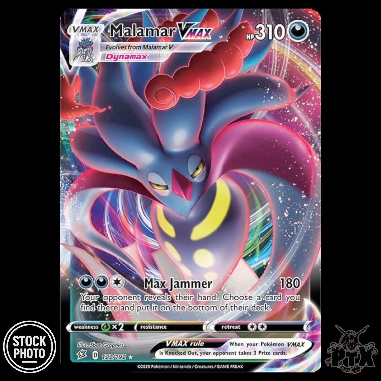 Malamar VMAX #122/192 Rebel Clash NM/Near Mint Pokemon 2020
