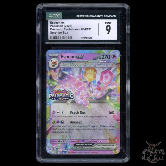 Espeon ex #34/131 CGC 9 Prismatic Evolutions Pokemon 2025