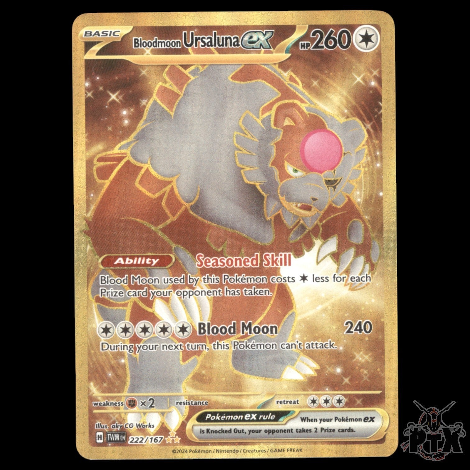 Ursaluna ex #222/167 Twilight Masquerade NM/Near Mint Pokemon 2024