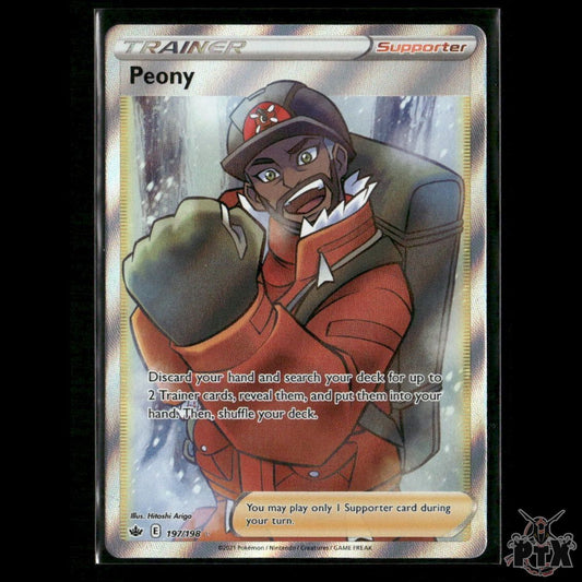 Peony (Full Art) 197/198 SWSH06: Chilling Reign NM Pokemon