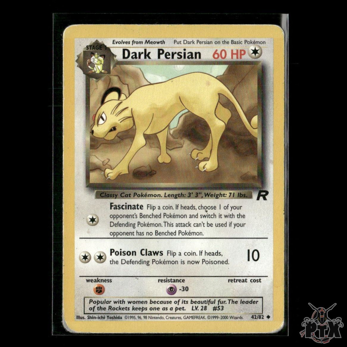 Dark Persian 42/82 Team Rocket HP Pokemon