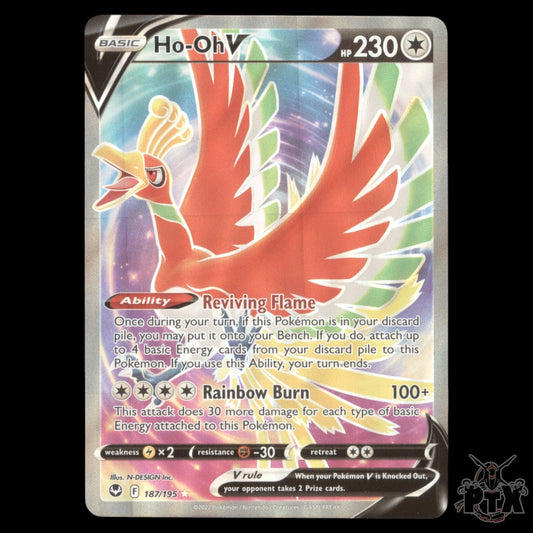 Ho-oh V #187/195 Silver Tempest NM/Near Mint Pokemon 2022