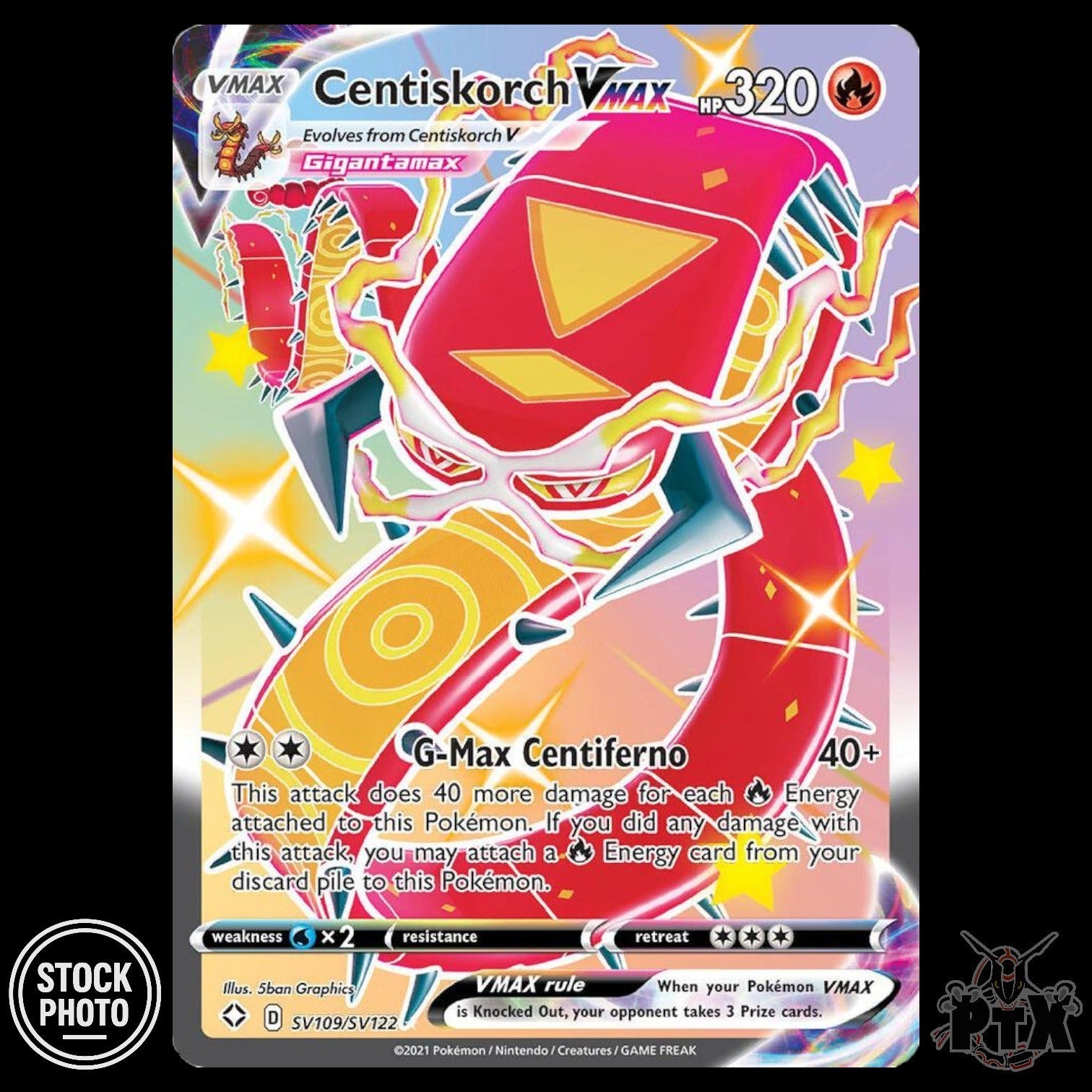 Centiskorch VMAX #SV109/SV122 Shining Fates NM/Near Mint Pokemon 2021