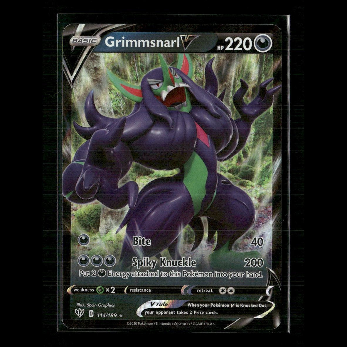 Grimmsnarl V 114/189 SWSH03: Darkness Ablaze NM Pokemon