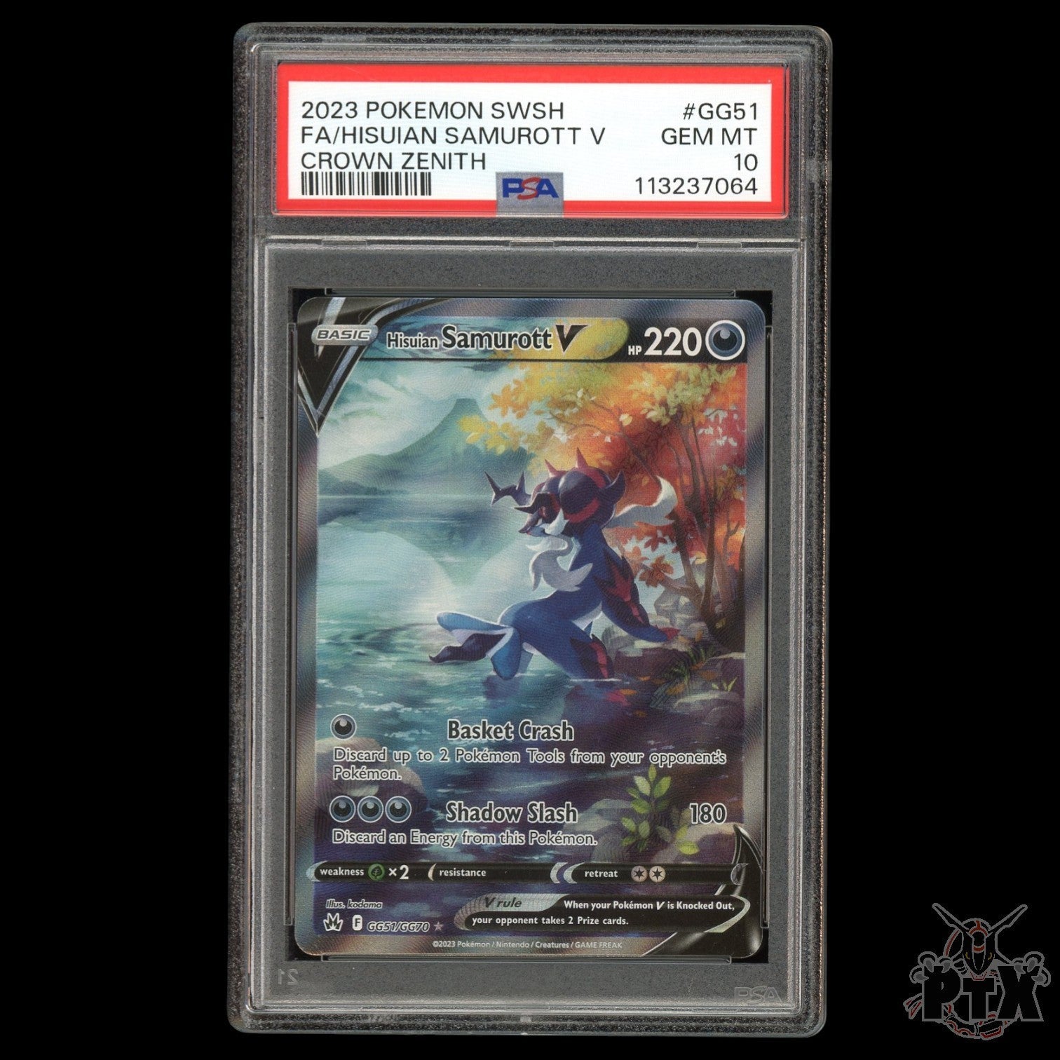 Hisuian Samurott V #GG51/GG70 PSA 10 Crown Zenith Pokemon 2023
