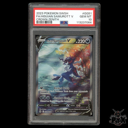 Hisuian Samurott V #GG51/GG70 PSA 10 Crown Zenith Pokemon 2023