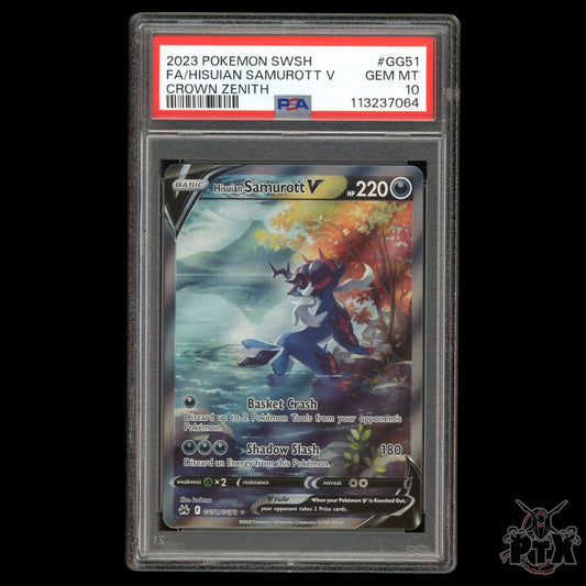 Hisuian Samurott V #GG51/GG70 PSA 10 Crown Zenith Pokemon 2023