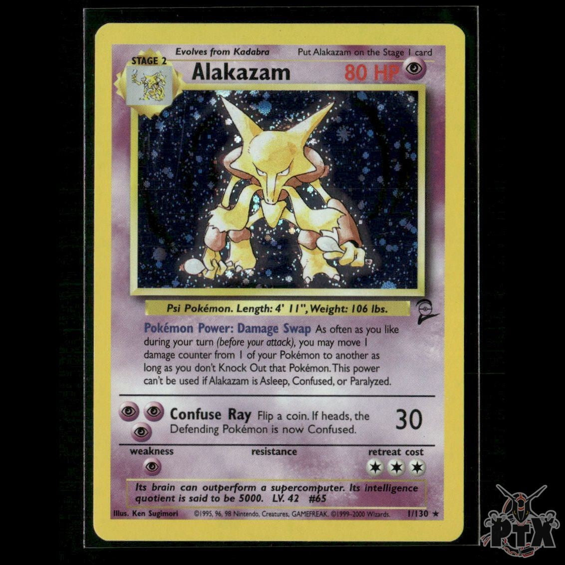 Alakazam Holo 1/130 Base Set 2 NM/LP Pokemon