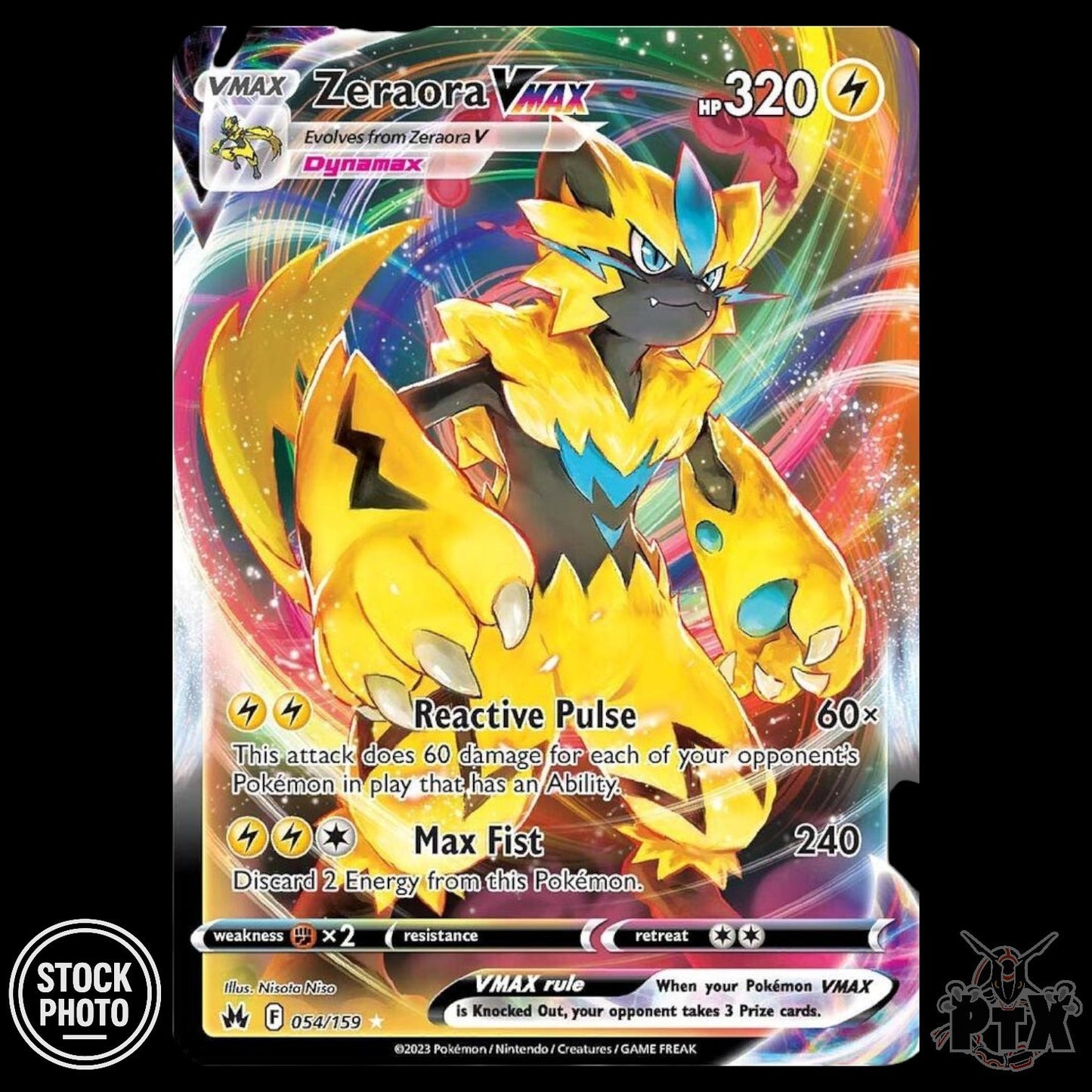 Zeraora VMAX #054/159 Crown Zenith NM/Near Mint Pokemon 2023