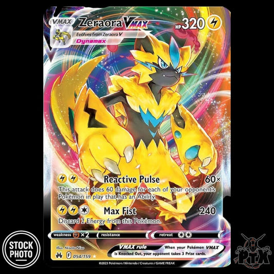Zeraora VMAX #054/159 Crown Zenith NM/Near Mint Pokemon 2023