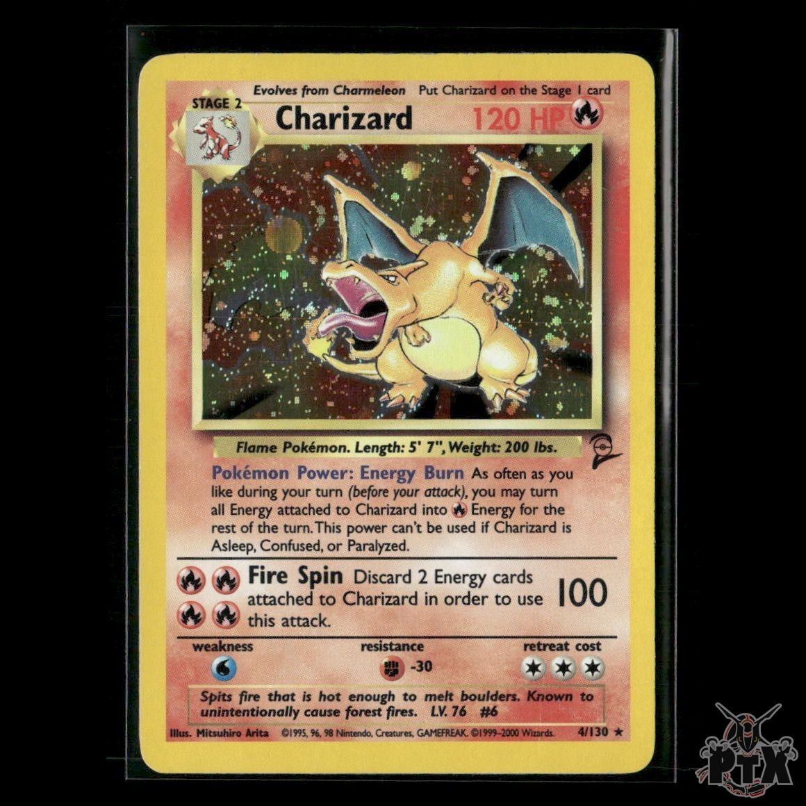 Charizard Holo 4/130 Base Set 2 LP/MP Pokemon