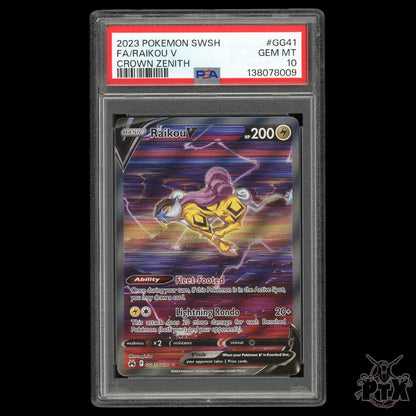 Raikou V GG41/GG70 PSA 10 Crown Zenith Pokemon 2023