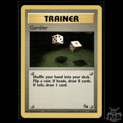 Gambler 60/62 Fossil LP Pokemon