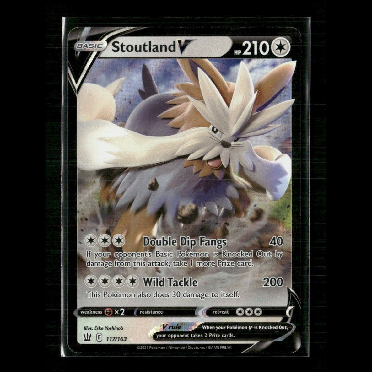 Stoutland V 117/163 SWSH05: Battle Styles NM Pokemon
