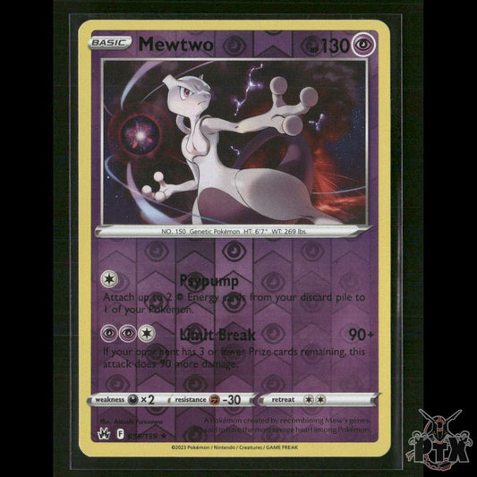 Mewtwo Reverse Holo 59/159 SWSH: Crown Zenith NM Pokemon