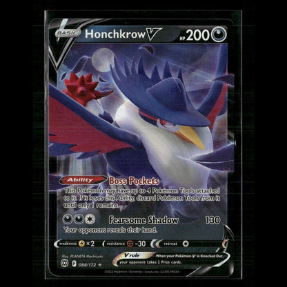 Honchkrow V 088/172 SWSH09: Brilliant Stars NM Pokemon